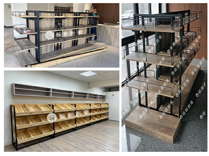 南方松木蔬果架 超市展示架